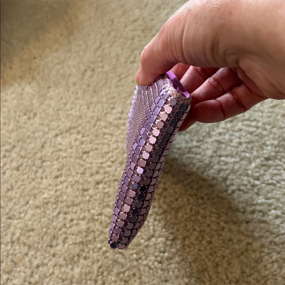 RSVP Women’s Purple Metal Mesh Cosmetic Bag/Clutch Bag